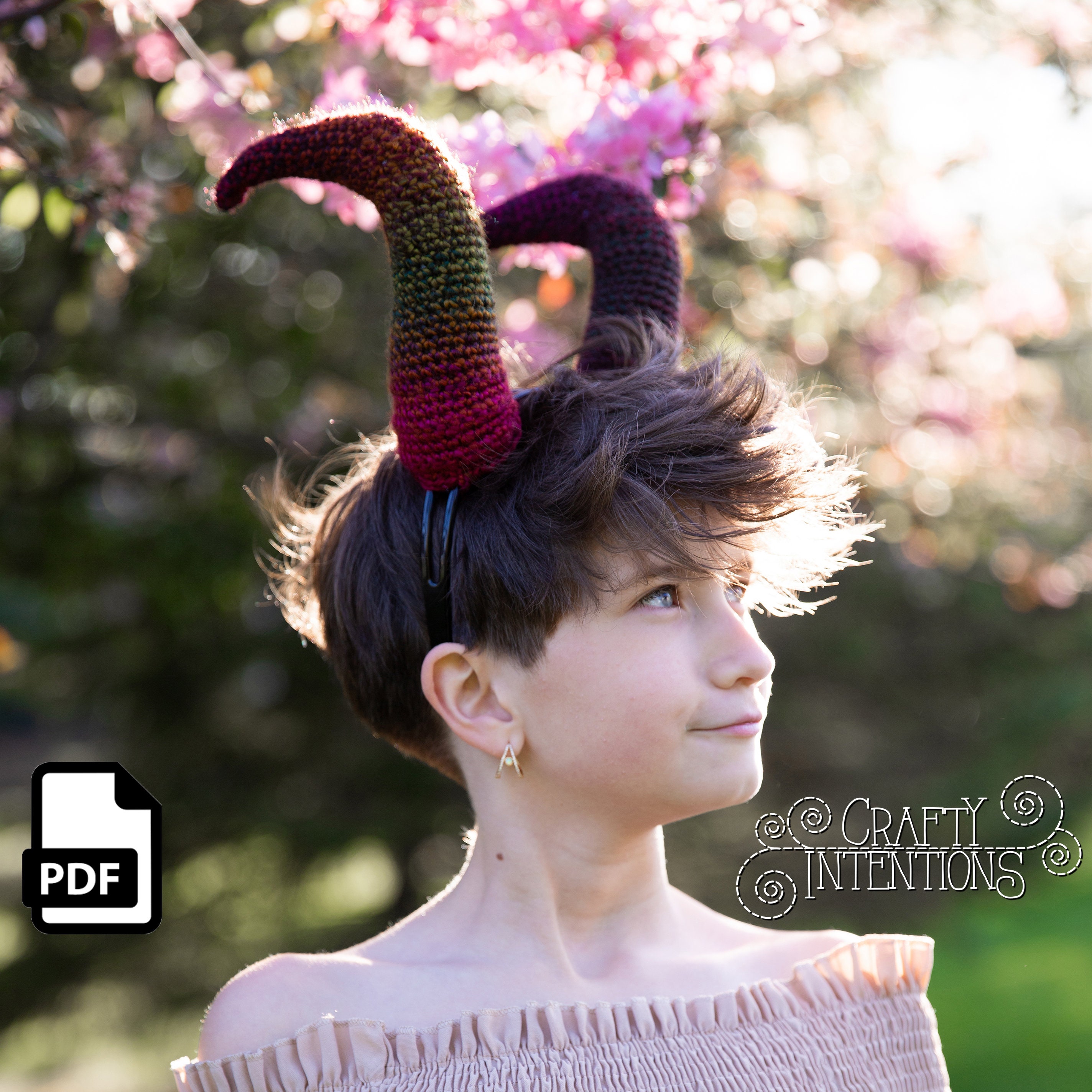 Wearable Savannah Horns Set 8 Crochet Pattern by Crafty Intentions