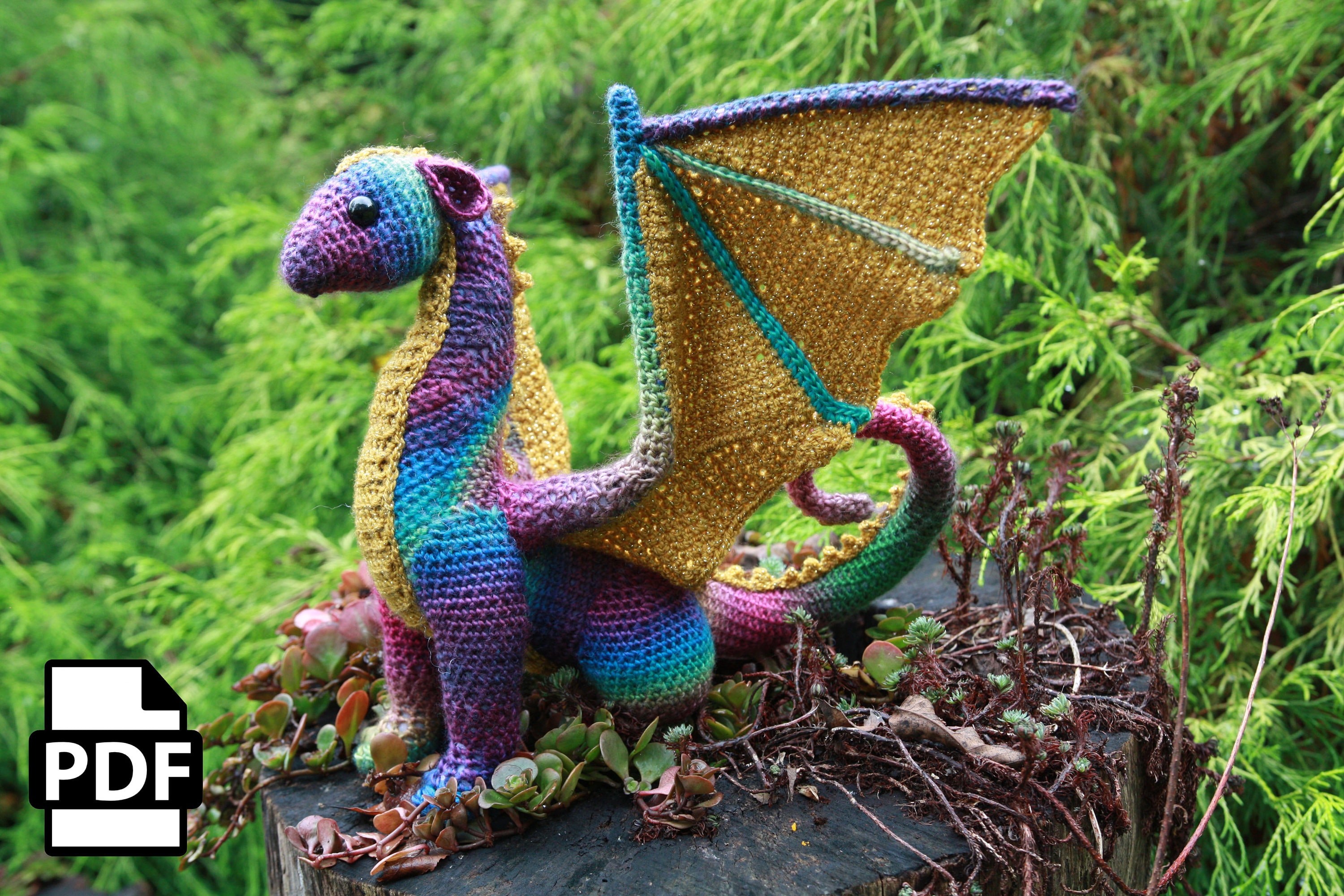 Adult Dragon Crochet Amigurumi Pattern DIGITAL PDF by Crafty