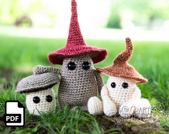 Mushroom Sprites Set 4 Crochet Pattern by Crafty Intentions Downloadable DIGITAL PDF