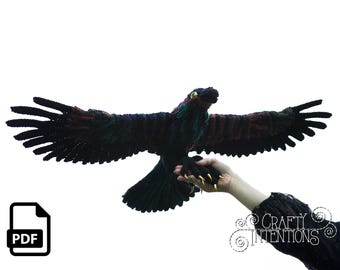 Flying Raven Crochet Pattern by Crafty Intentions Downloadable Digital PDF