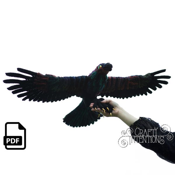 Flying Raven Crochet Pattern by Crafty Intentions Downloadable Digital PDF