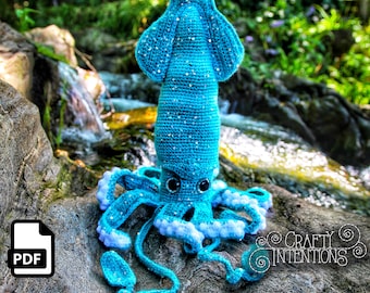 Squid Crochet Amigurumi Pattern DIGITAL PDF by Crafty Intentions