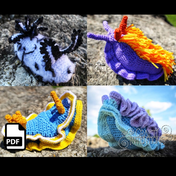 Nudibranches Sea Slugs Set 2 Crochet Pattern by Crafty Intentions DIGITAL PDF téléchargeable