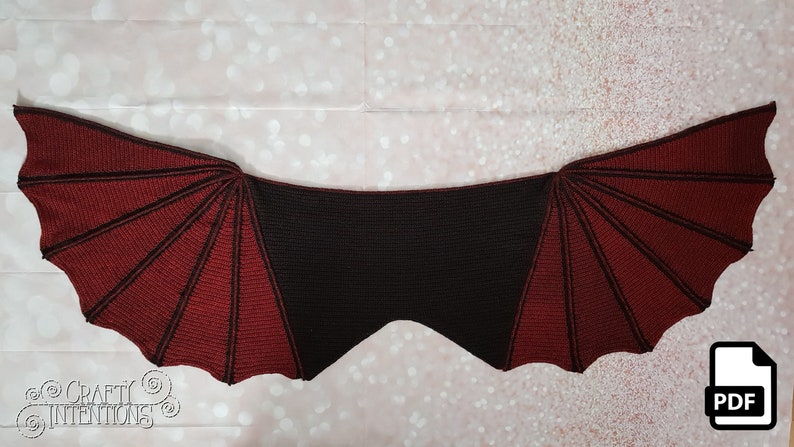 Dragon Bat Wing Crochet Shawl Pattern by Crafty Intentions DIGITAL PDF Downloadable image 3