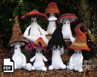 Mushroom Sprites Set 2 Crochet Amigurumi Pattern DIGITAL PDF by Crafty Intentions