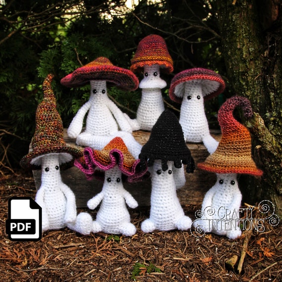 Mushroom Sprites Set 2 Crochet Amigurumi Pattern DIGITAL PDF by Crafty Intentions