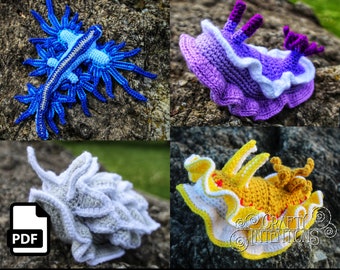 Nudibranches Sea Slugs Set 1 Crochet Pattern by Crafty Intentions DIGITAL PDF téléchargeable