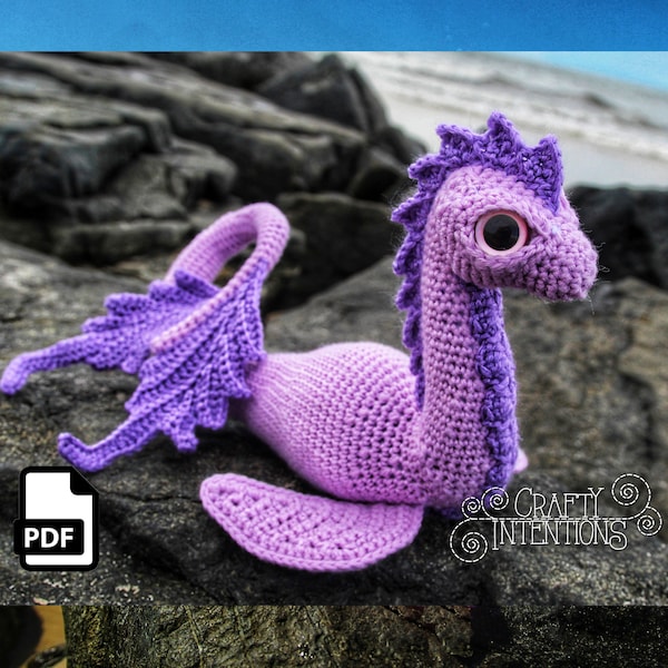 Sea Dinosaur Amigurumi Crochet Pattern by Crafty Intentions DIGITAL PDF