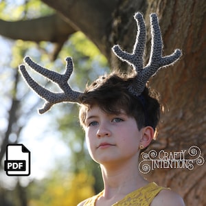 Wearable Antlers Set 4 Crochet Pattern by Crafty Intentions Downloadable DIGITAL PDF