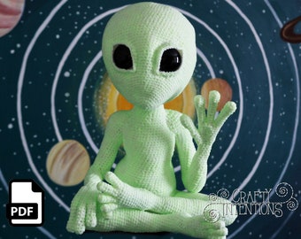 Alien Crochet Amigurumi Pattern DIGITAL Download PDF by Crafty Intentions