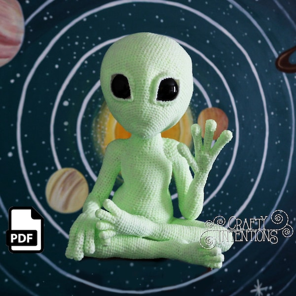 Alien Crochet Amigurumi Pattern DIGITAL Download PDF by Crafty Intentions