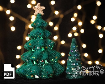 Beaded Christmas Trees Crochet Pattern by Crafty Intentions Downloadable Digital PDF