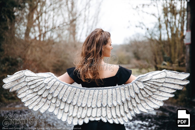 Feather Wing Crochet Shawl Pattern by Crafty Intentions DIGITAL PDF Downloadable image 7