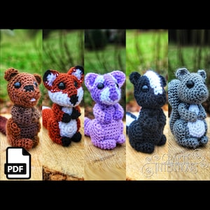 Cute Critters Set 1: Beaver Fox Raccoon Skunk Squirrel Crochet Amigurumi Pattern DIGITAL PDF by Crafty Intentions