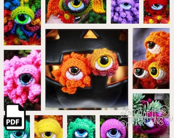 Eyeball Monster Amigurumi Crochet Pattern DIGITAL PDF