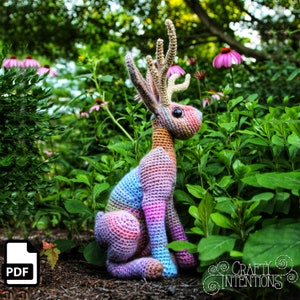 Jackalope Crochet Amigurumi Pattern DIGITAL PDF by Crafty Intentions