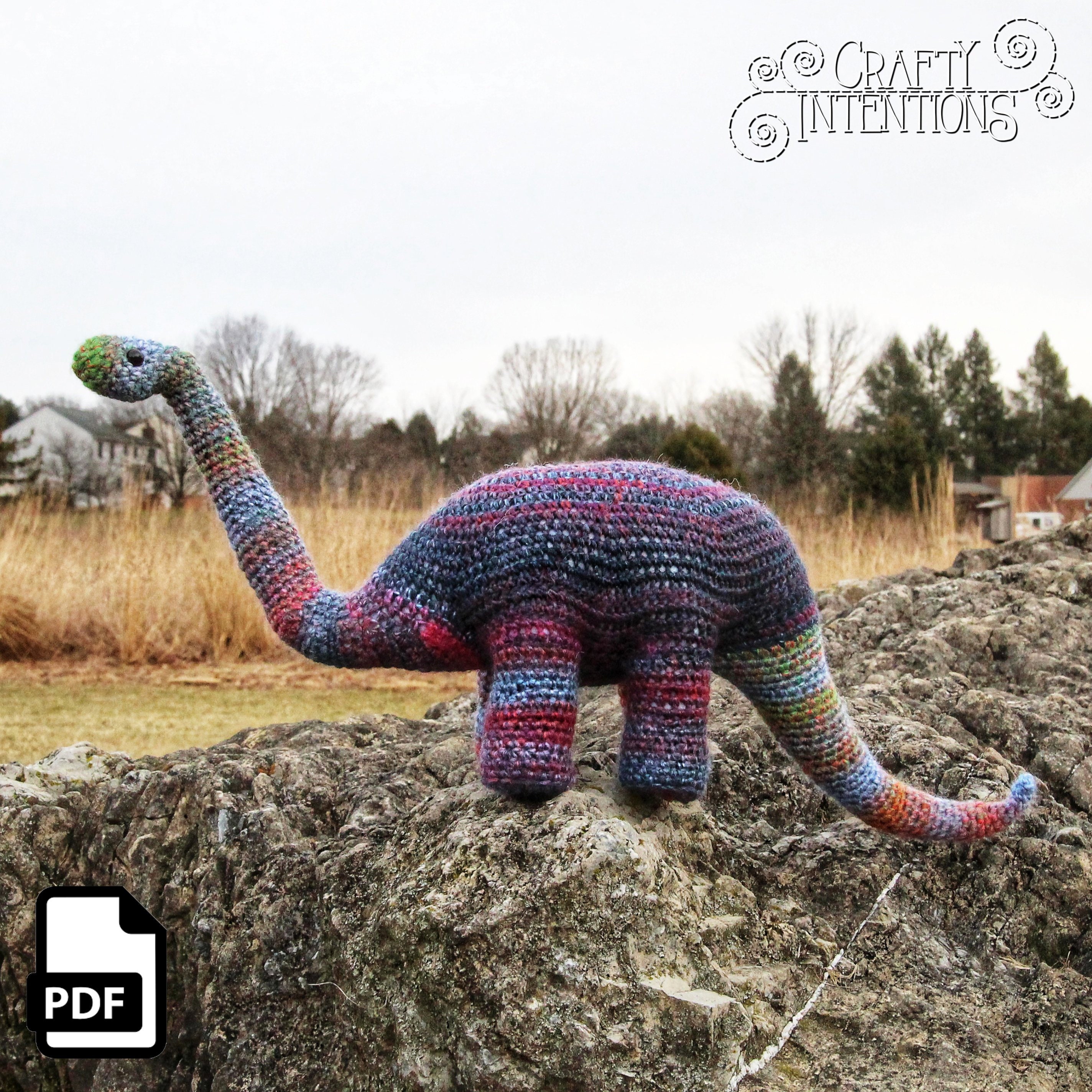 Long Neck Dinosaur Crochet Amigurumi Pattern by Crafty Etsy UK