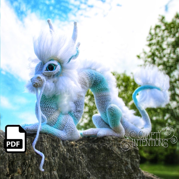 Modello Amigurumi all'uncinetto con drago orientale PDF DIGITALE di Crafty Intentions