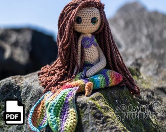 Doll Add-on: Sitting Mermaid Tail Crochet Pattern by Crafty Intentions Downloadable Digital PDF