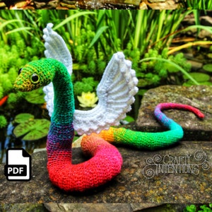 Winged Snake Crochet Amigurumi Pattern DIGITAL PDF by Crafty Intentions image 1