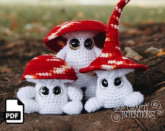 Mushroom Sprites Set 3 Crochet Pattern by Crafty Intentions Downloadable DIGITAL PDF