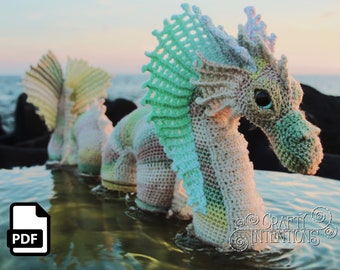 Giant Submerged Sea Serpent Crochet Pattern by Crafty Intentions Downloadable DIGITAL PDF
