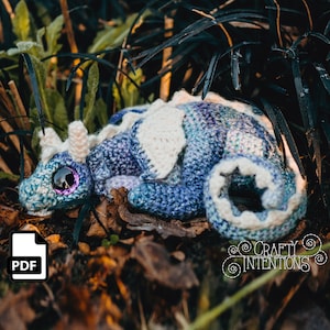 Curvy Sleeping Dragon Crochet Amigurumi Pattern DIGITAL PDF by Crafty Intentions