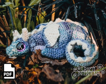 Curvy Sleeping Dragon Crochet Amigurumi Pattern DIGITAL PDF by Crafty Intentions