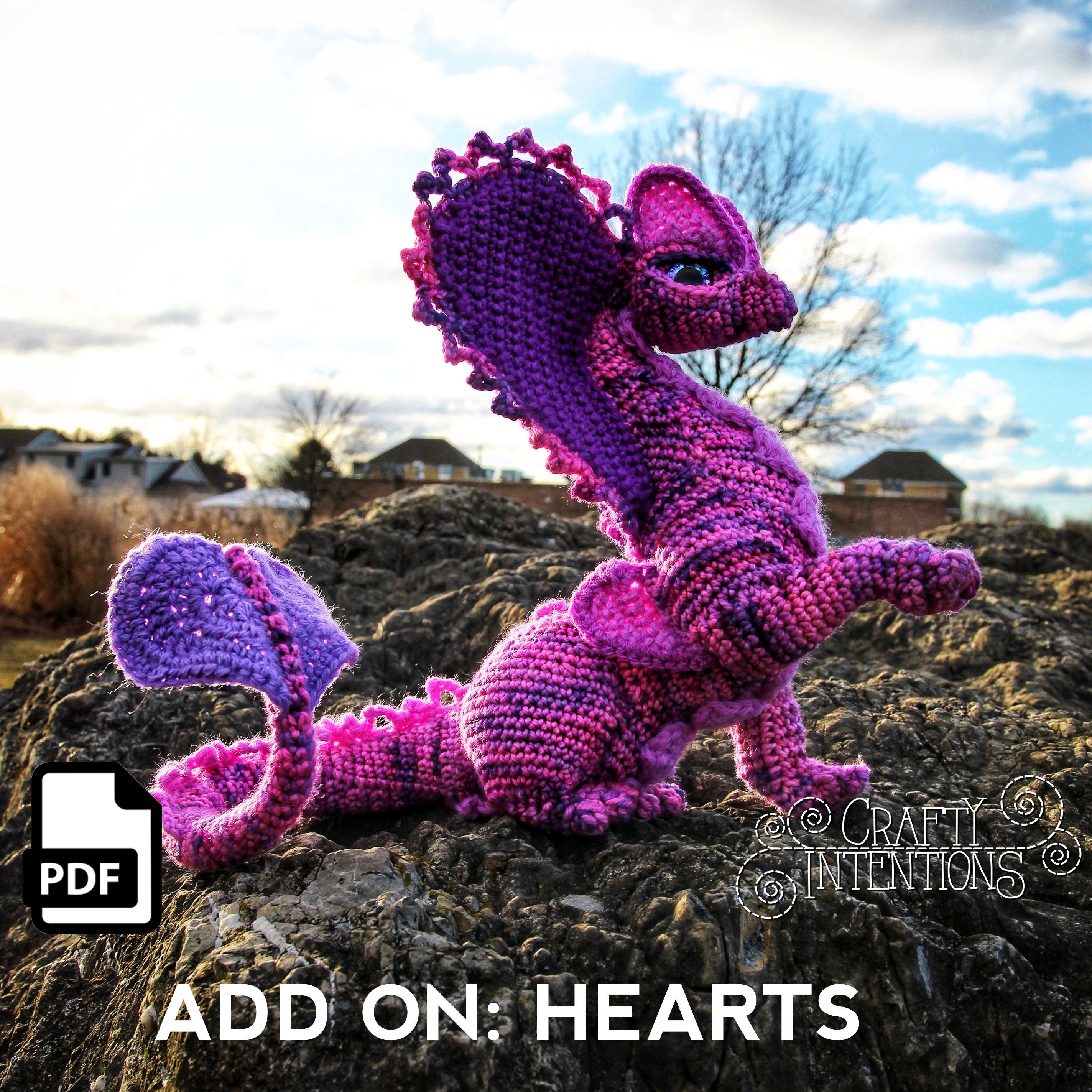 Add-on Adult Dragon Crochet Pattern: Heart Ornamentation - Etsy