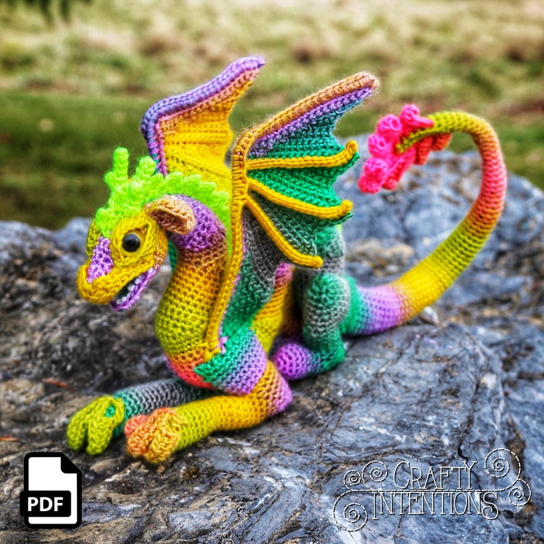 Small Eastern Dragon Crochet Amigurumi Pattern DIGITAL PDF by Crafty