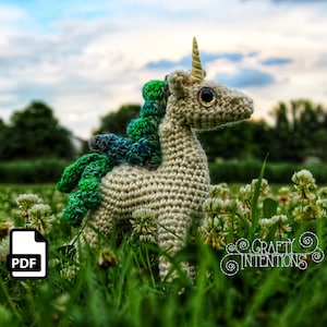 Baby Standing Unicorn Pegasus Crochet Pattern by Crafty Intentions DIGITAL PDF Downloadable