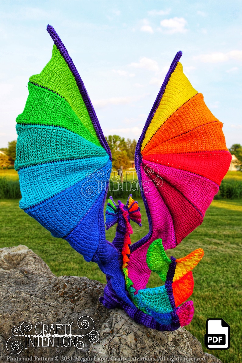 Add-On Dragon Crochet Pattern: Epic Pride Wings Amigurumi by Crafty Intentions DIGITAL PDF image 8