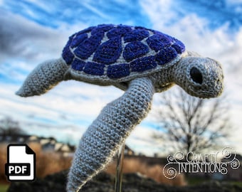 Patrón Amigurumi de Ganchillo Tortuga Marina DIGITAL PDF por Crafty Intentions