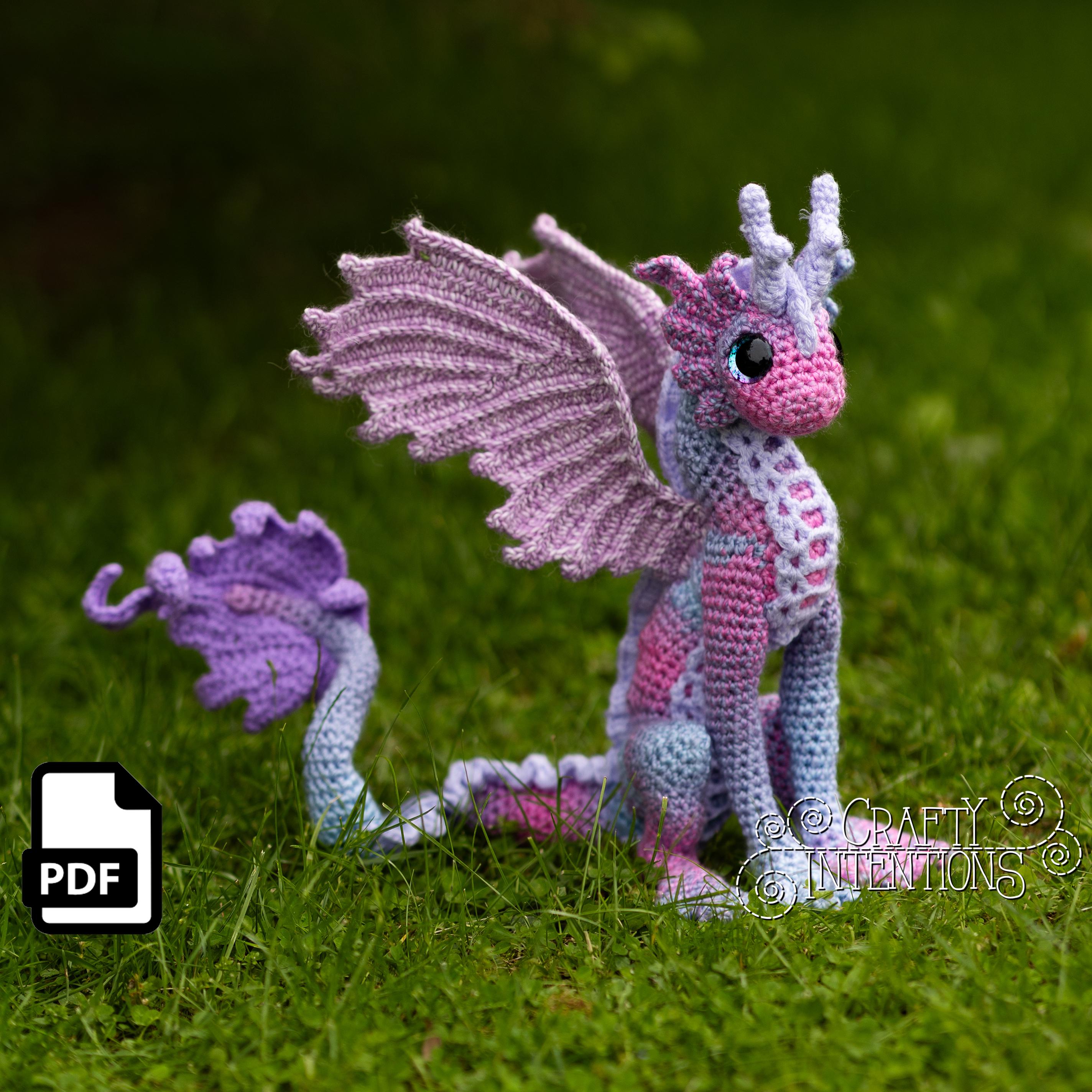 Sitting Noodle Dragon Crochet Pattern by Crafty Intentions