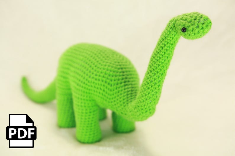 Patrón Amigurumi Dinosaurio de Cuello Largo a Crochet por Crafty Intentions PDF DIGITAL imagen 8