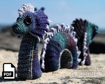 Medium Submerged Sea Serpent Crochet Pattern by Crafty Intentions Downloadable DIGITAL PDF