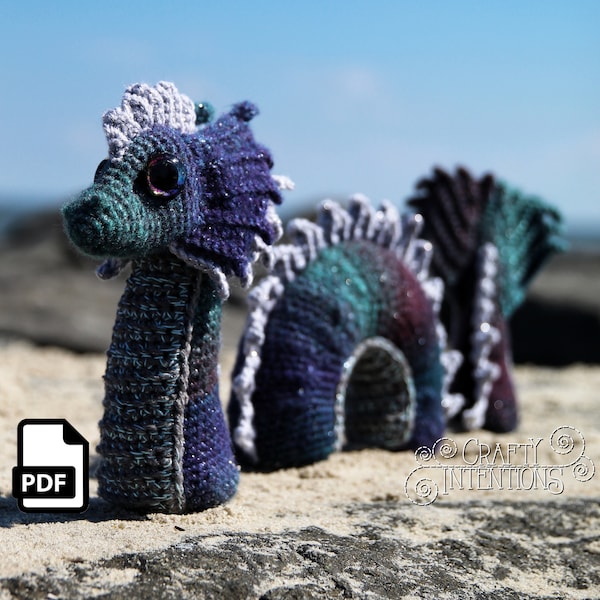 Medium Submerged Sea Serpent Crochet Pattern by Crafty Intentions Downloadable DIGITAL PDF