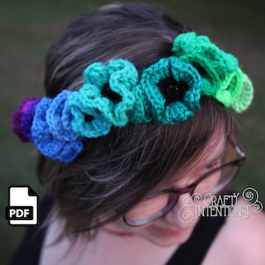 Virkat amigurumimönster med blomkrona och över 25 blom- och bladalternativ DIGITAL PDF av Crafty Intentions