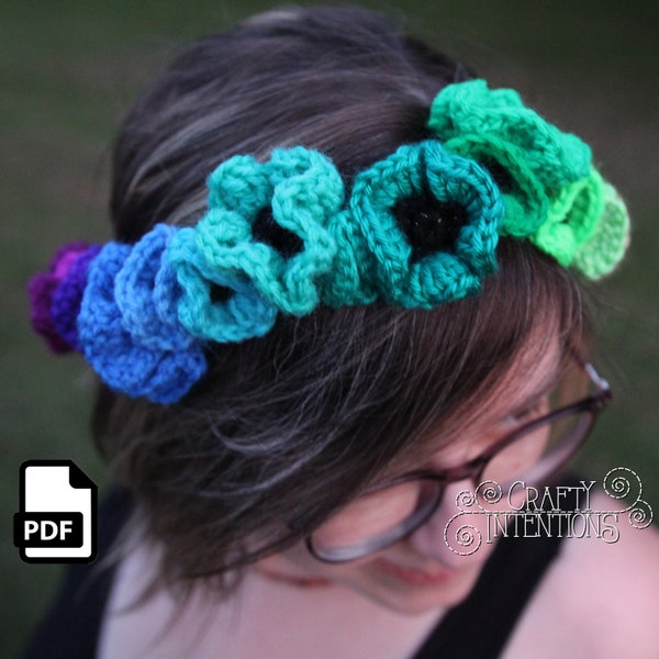 Flower Crown Crochet Amigurumi Pattern with over 25 flower and leaf options DIGITAL PDF by Crafty Intentions