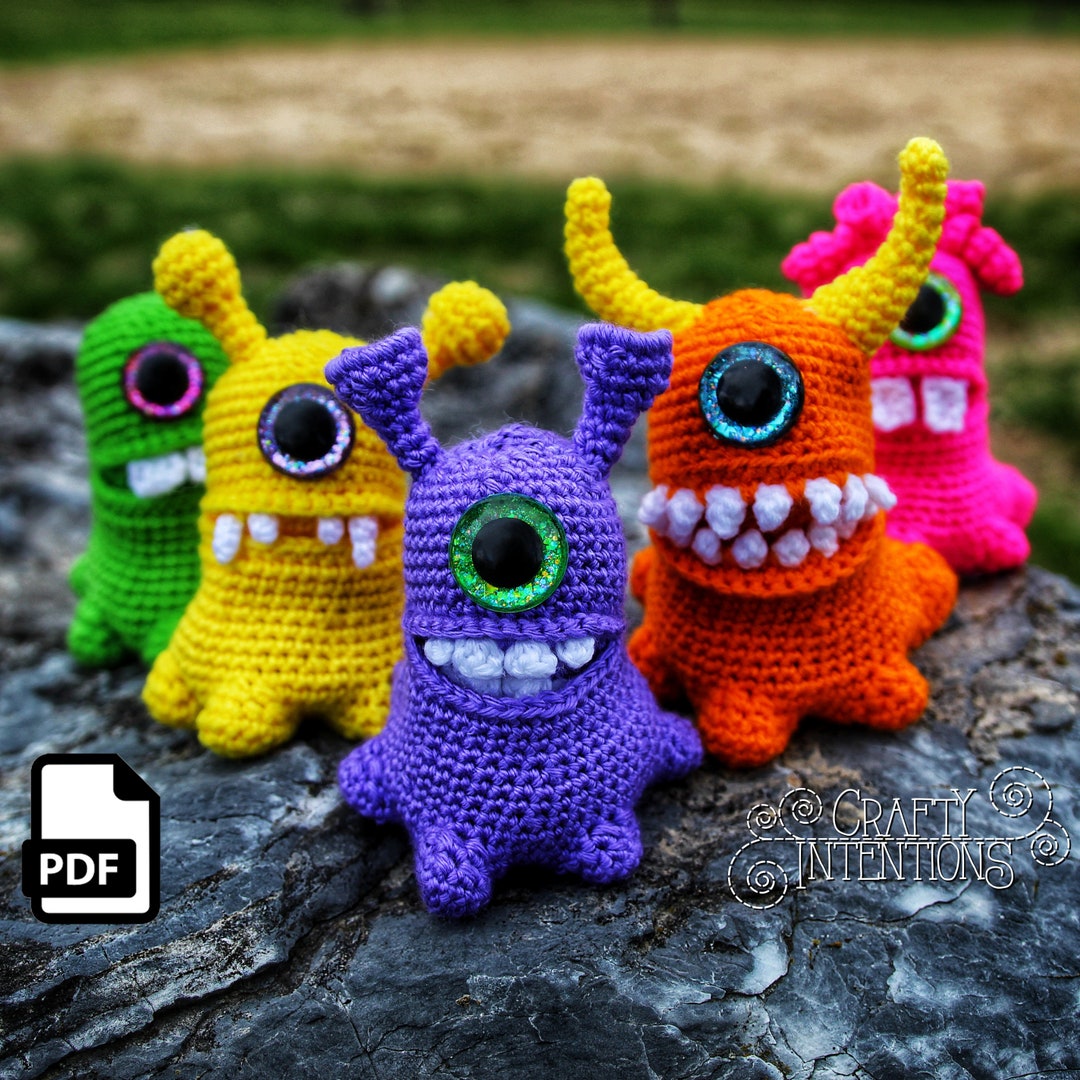Crochet Pattern Monsters, Easy to Follow Amigurumi, Mini Amigurumi,  Amigurumi Pattern Videos, Cute Monsters Crochet, Downloadable PDF 