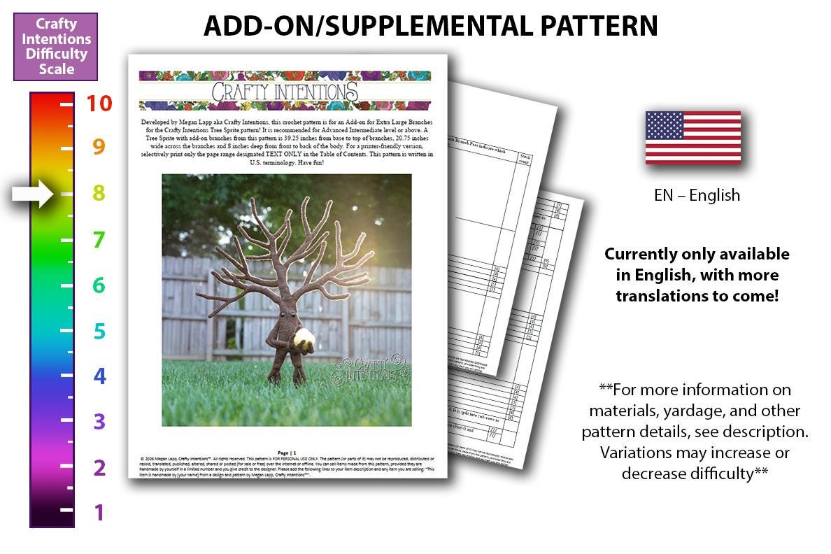 Add On: Tree Sprite XL Branches Crochet Pattern by Crafty Intentions ...