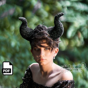 Wearable Villain Horns Set 7 Crochet Pattern by Crafty Intentions Downloadable DIGITAL PDF