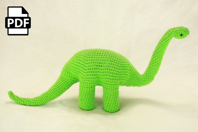 Patrón Amigurumi Dinosaurio de Cuello Largo a Crochet por Crafty Intentions PDF DIGITAL imagen 5