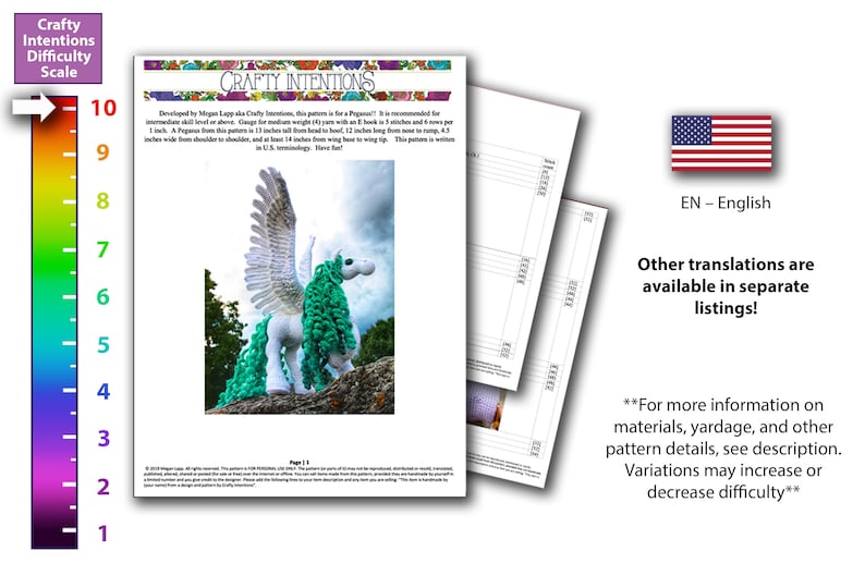 Pegasus Crochet Amigurumi Pattern by Crafty Intentions DIGITAL PDF bild 2