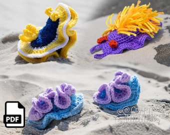 Mini Sea Slugs Nudibranch Pattern Set 2 by Crafty Intentions Downloadable Digital PDF