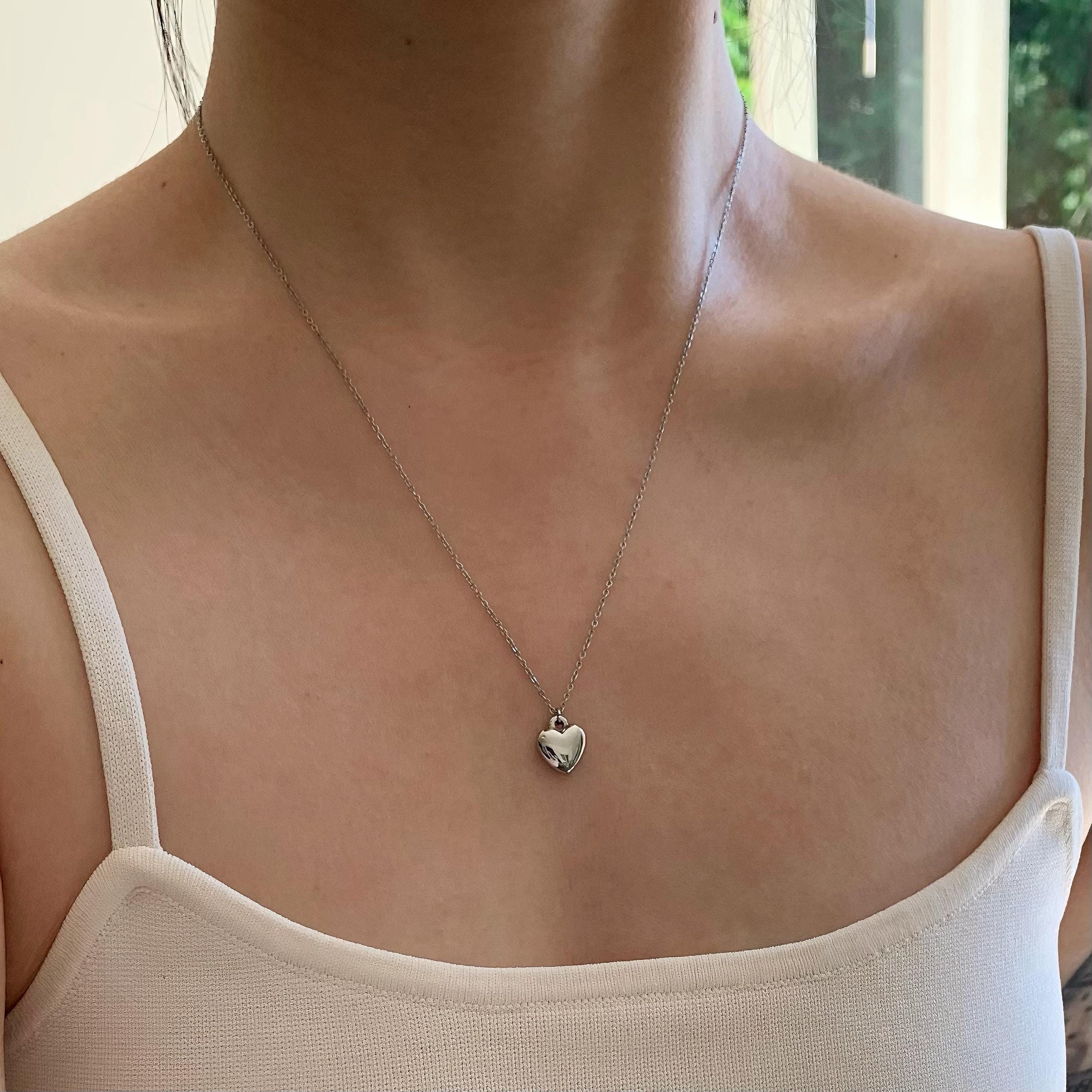 Collier Avec Pendentif En Forme De Cœur Pour Femmes Et Hommes, Bijou