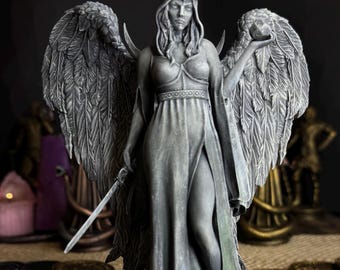 Figurine de déesse radieuse : décoration d'autel céleste en résine faite main