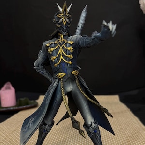 Figura di Capitano Genshin: Fan Art dipinta a mano e stampata in 3D (10 pollici)