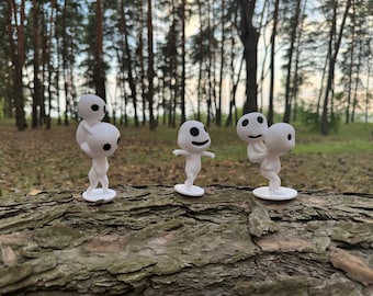 Kodama from Princess Mononoke, tree spirits. Set of kodama,anime.