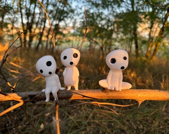 Kodama from Princess Mononoke, the tree spirits. Kodama set, anime. Decor for flowers.